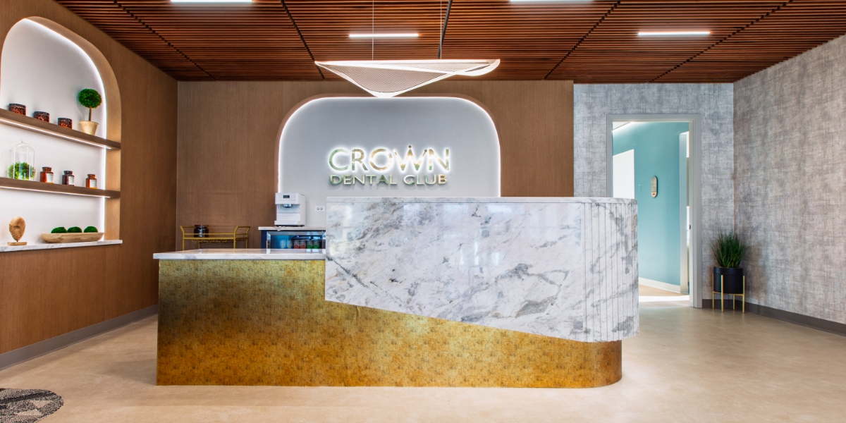 Reception area at Crown Dental Club