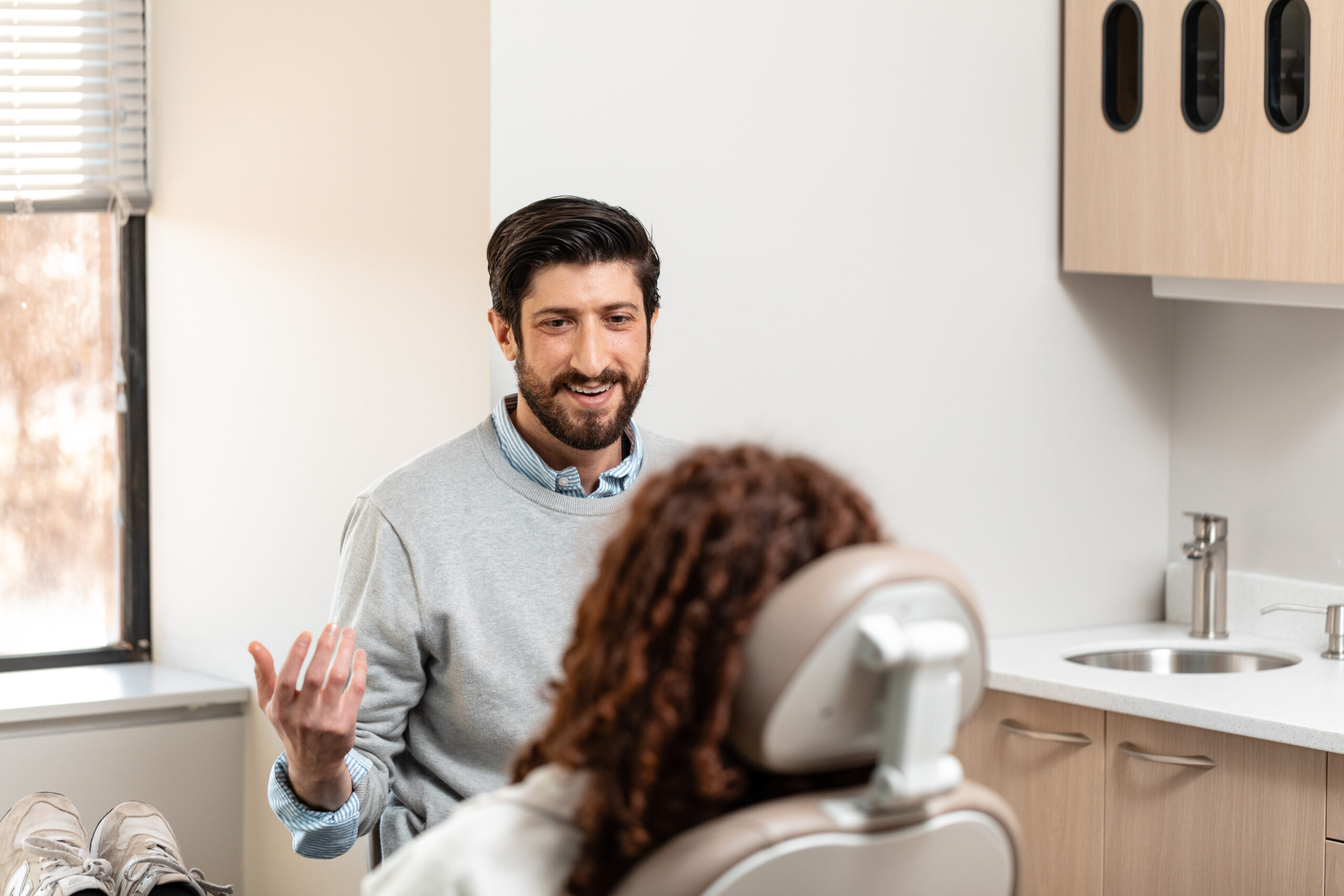 Dr. Drucker discussing care with a patient